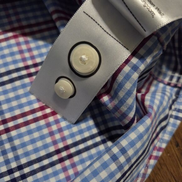 UNTUCKit Performance Mens Shirt Small S Slim Fit Plaid Long Sleeve Casual Nylon - Picture 6 of 8